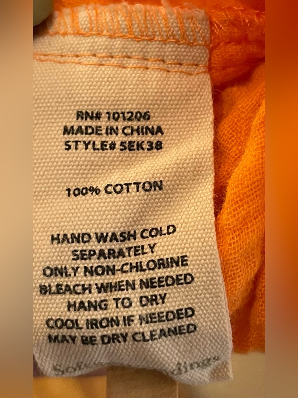 Soft Surroundings Vibrant Orange 100% Cotton Textured V-Neck Tunic - Size 2-3X - Picture 6 of 8